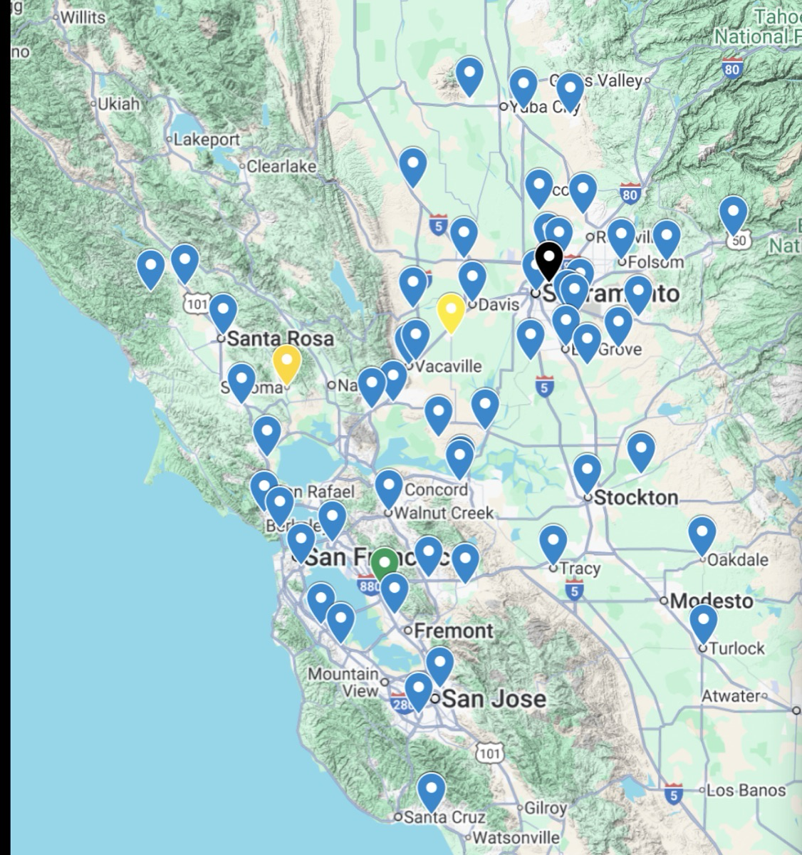NorCal CARB Mobile field coverage map